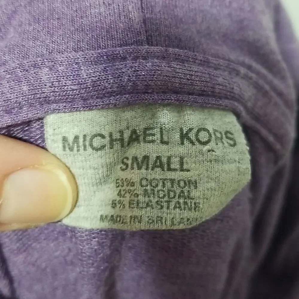 Michael Kors Purple Long Pullover Hoodie Sweatshirt - Women's Size Small